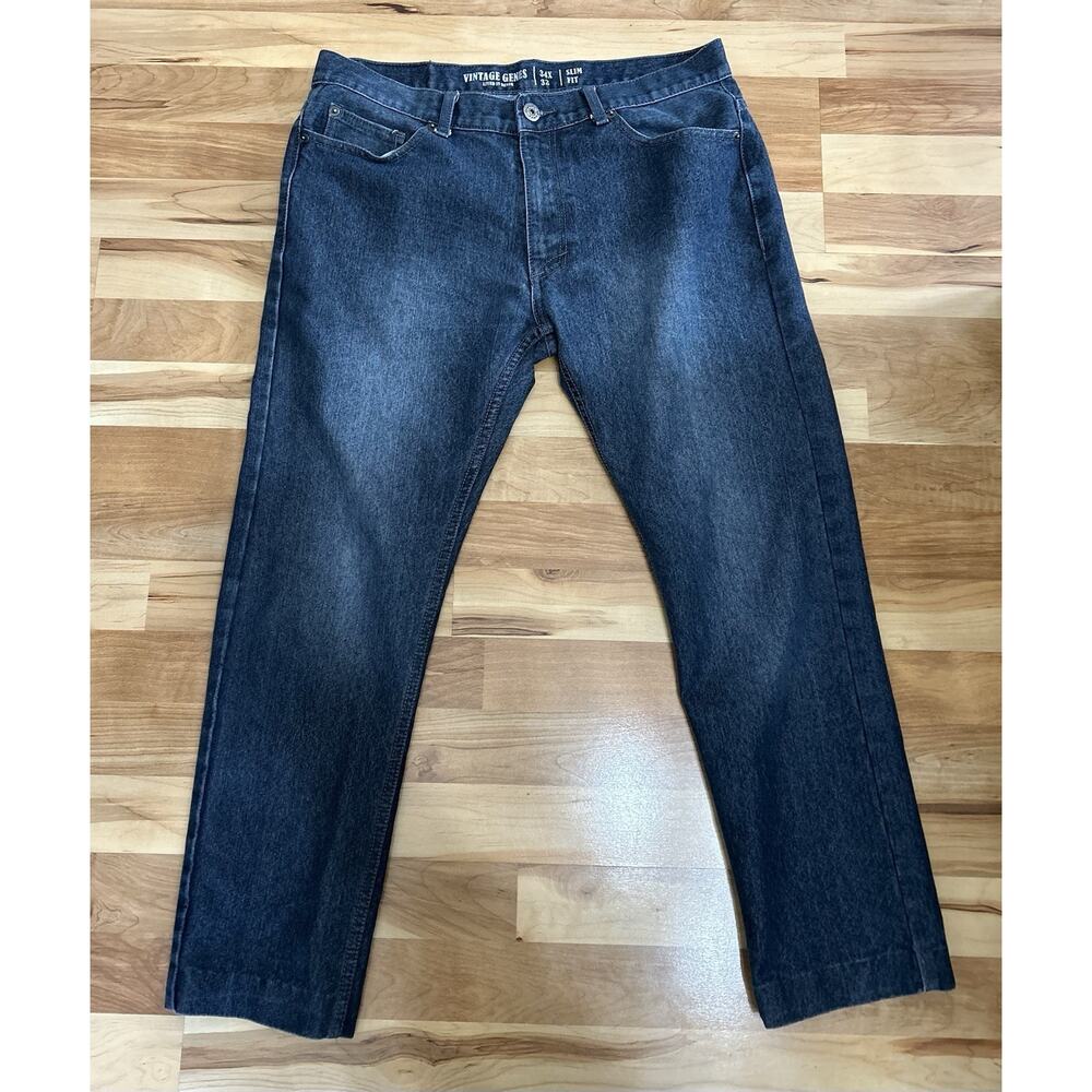 Vintage Genes Blue Denim 34x32 Slim Fit Men